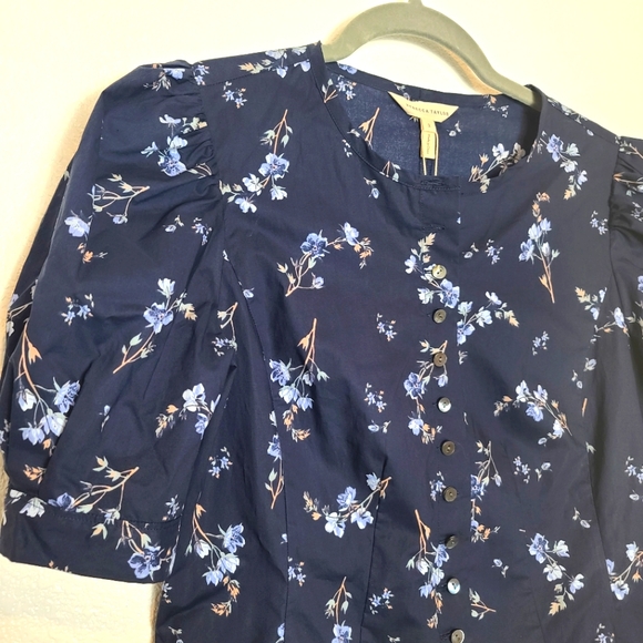 REBECCA TAYLOR Francine Floral Poplin Cottagecore Blouse Top - Picture 8 of 11